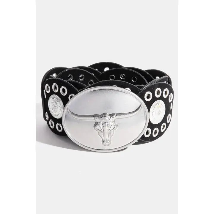 Bull Head Oval Buckle Belt