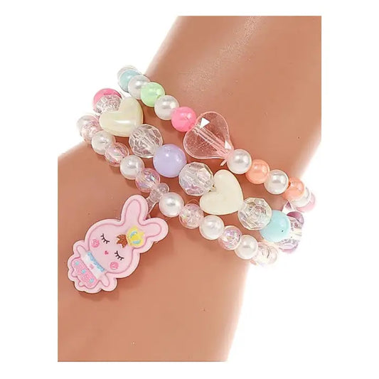 Bunny Bead Stretch Bracelet Set