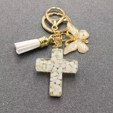 Butterfly Cross Pendant Keychain