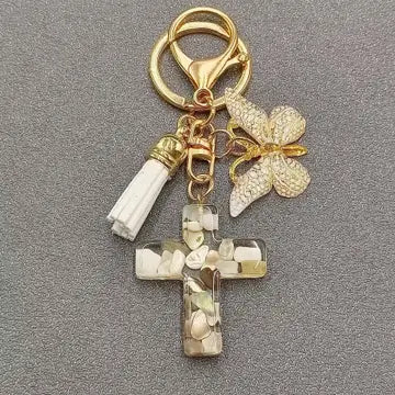 Butterfly Cross Pendant Keychain