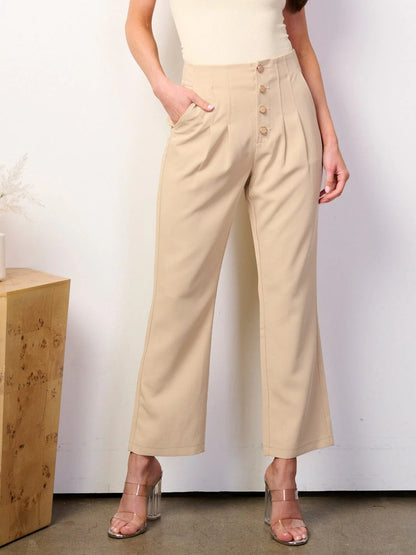 Button Up Wide Leg Pants