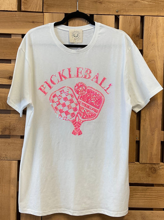 Pickelball Sequins Oversized Tee