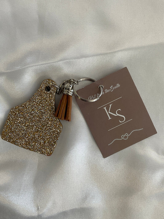 KS Cow Tag Keychain