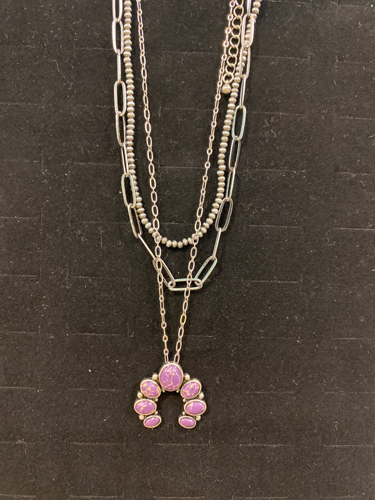 N/P Layered Horseshoe Necklace