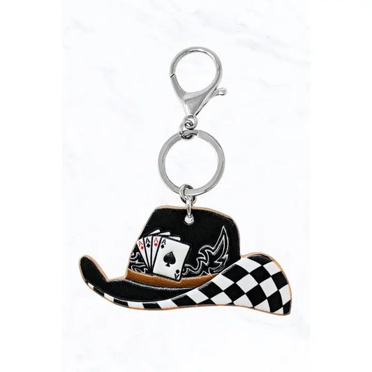 Cards & Cowboy Hat Keychain