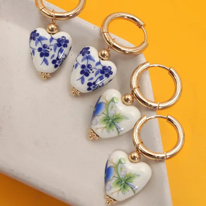 Ceramic Porcelain Pearl Drop Earrings