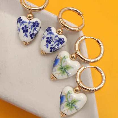 Ceramic Porcelain Pearl Drop Earrings