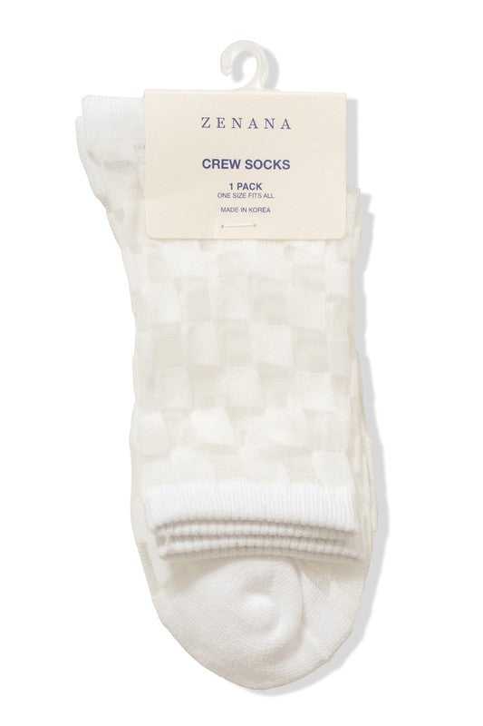 Checkered Sheer Mesh Socks