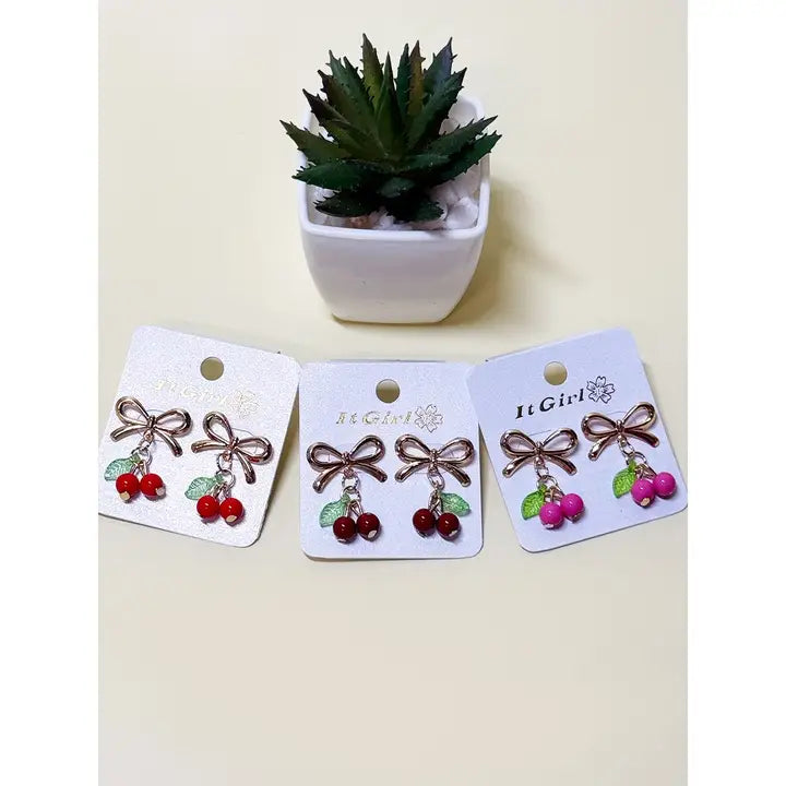 Cherry On A Bow Earrings