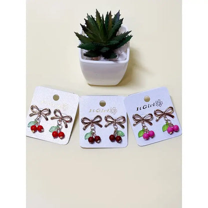 Cherry On A Bow Earrings