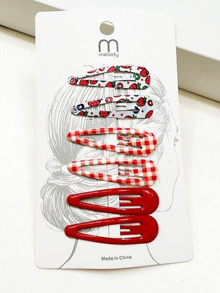 Cherry Strawberry Snap Clip Set