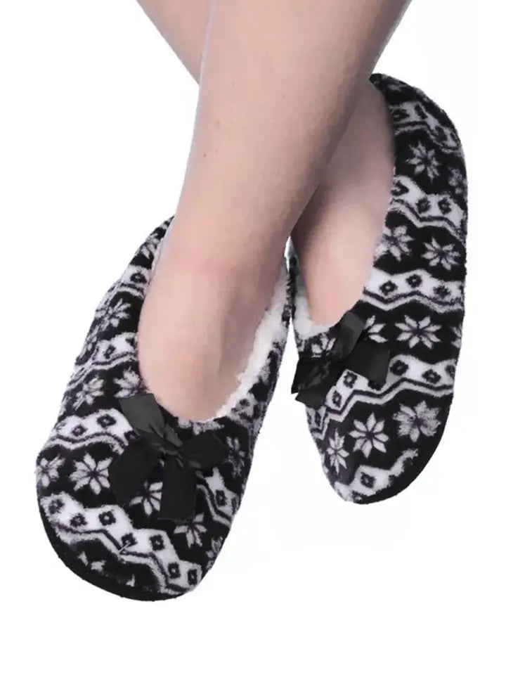 Chevron Snowflake Fleece Slippers
