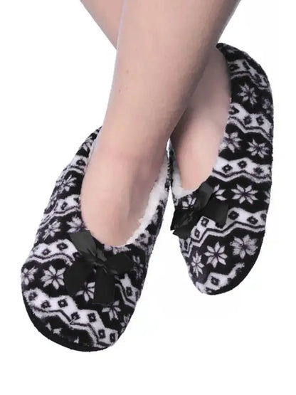 Chevron Snowflake Fleece Slippers