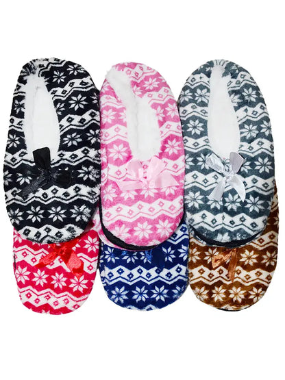 Chevron Snowflake Fleece Slippers