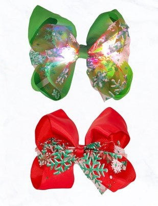 Christmas Light-Up Hair Bow