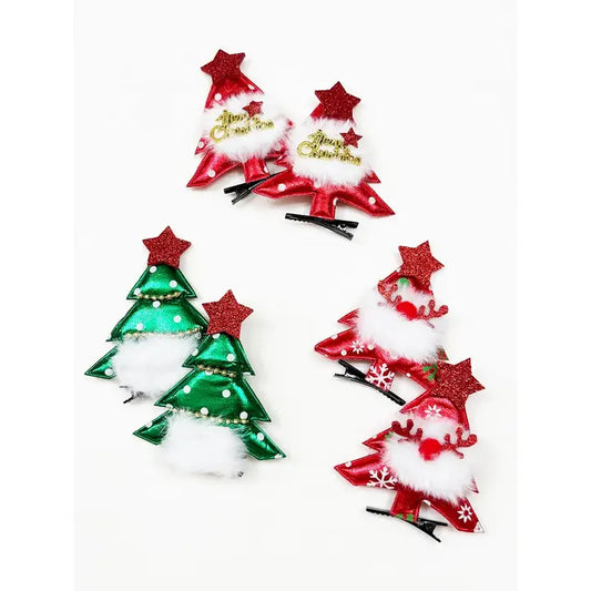 Christmas Tree Hair Clip Set