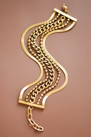 Chunky Chain Link Layered Bracelet