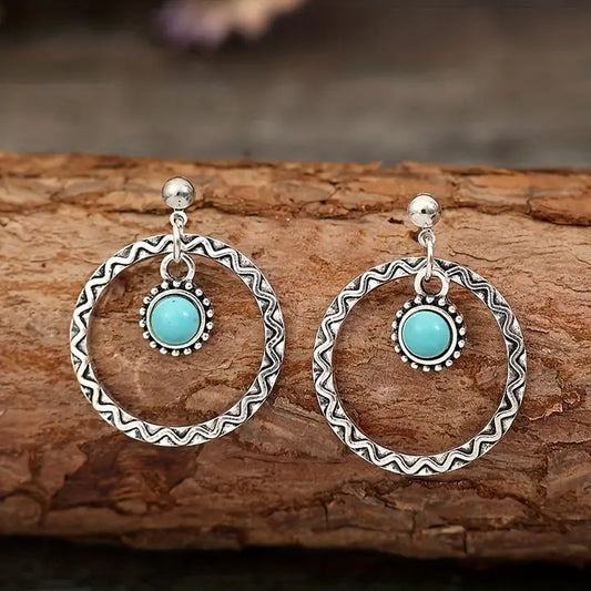 Circle Turq Earrings
