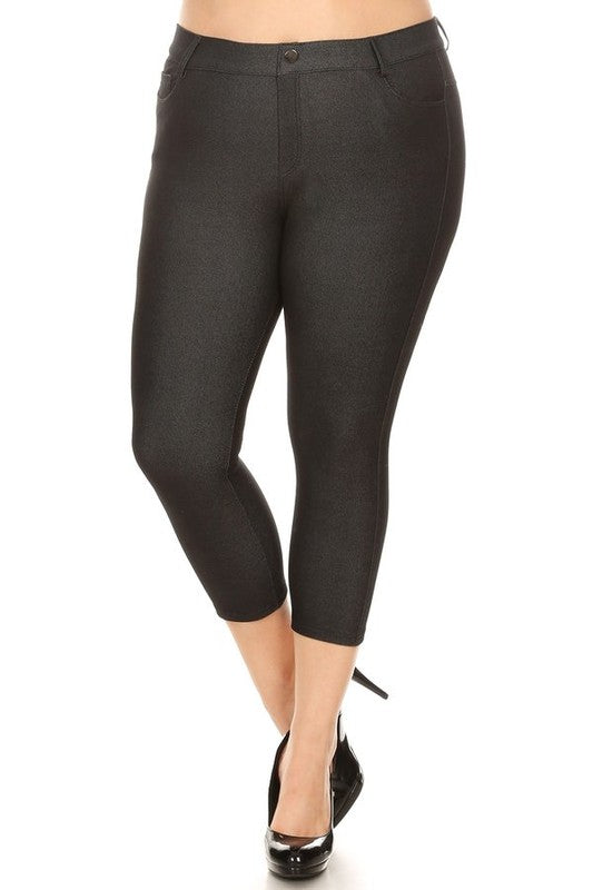 Classic Solid Capri Jeggings