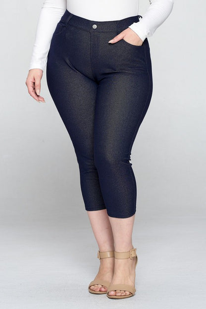 Classic Solid Capri Jeggings