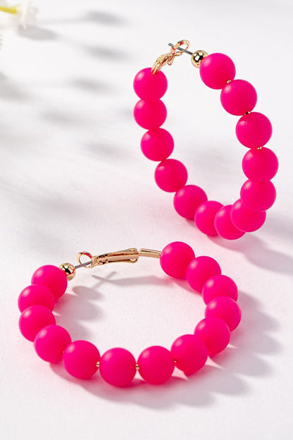Clay Bead Hoop Earrings