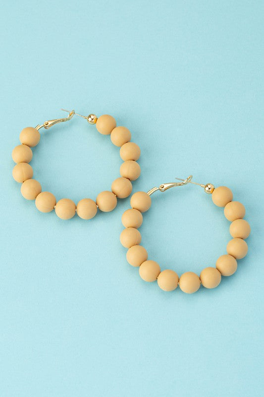 Clay Bead Hoop Earrings