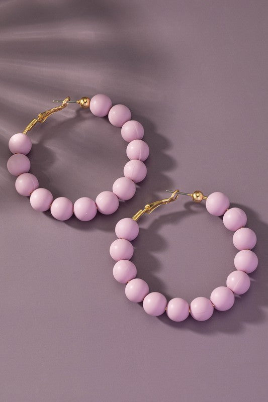 Clay Bead Hoop Earrings