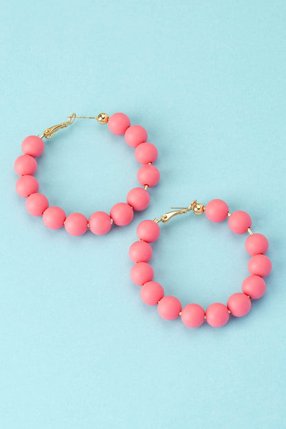Clay Bead Hoop Earrings