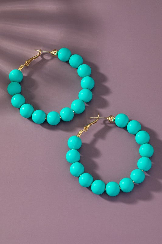 Clay Bead Hoop Earrings