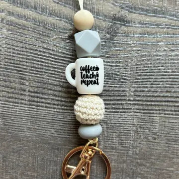 Coffee Teach Repeat Lanyard