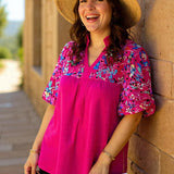 Color Block Lantern Blouse