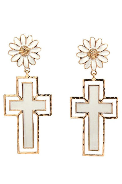 Colorful Cross Earrings