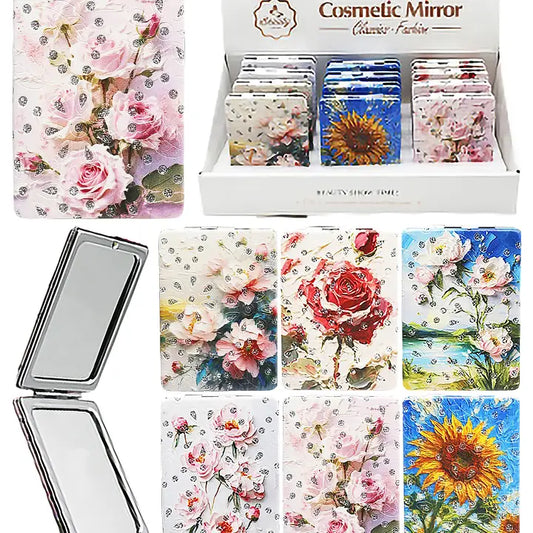 Compact Mirror - Floral Oil Paint Print