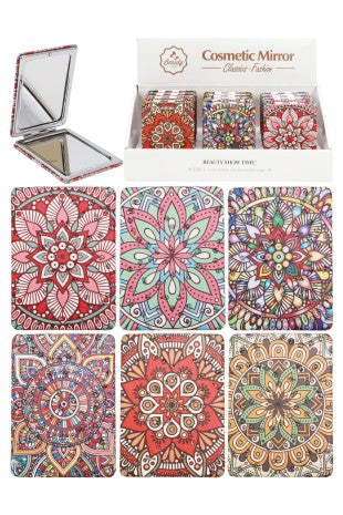 Compact Mirror - Glittery Boho Mandala