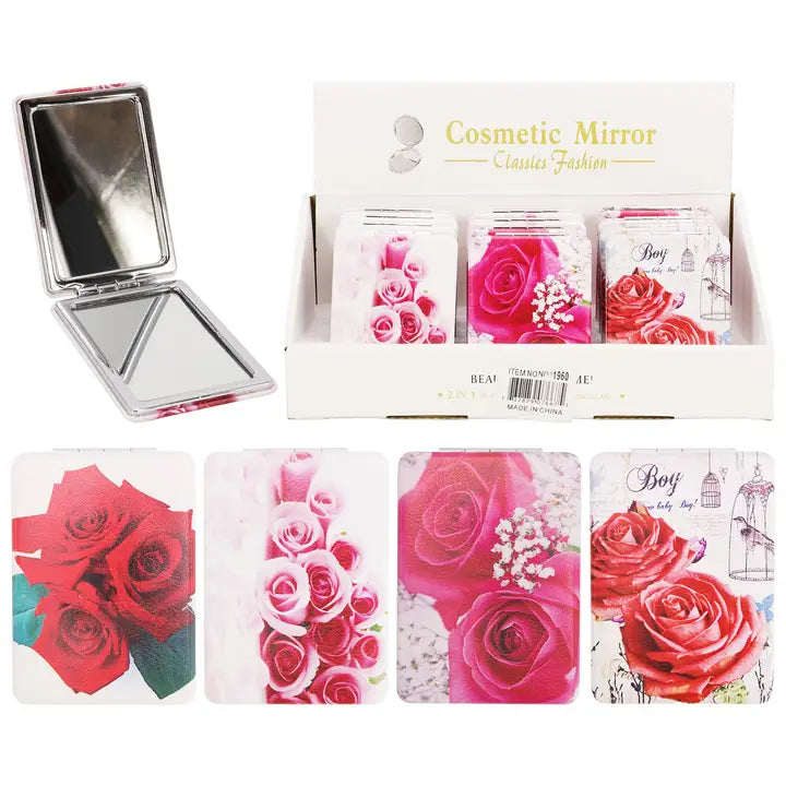 Compact Mirror - Rose Floral