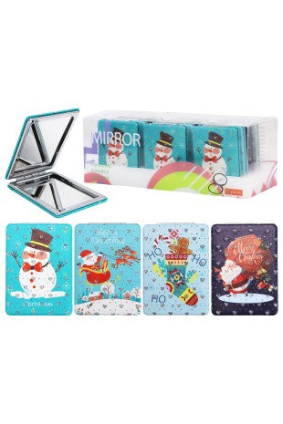 Compact Mirror - Wintry Christmas Glitter