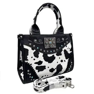 Concho Cow Print Weekend Crossbody