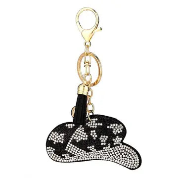 Cowgirl Hat Rhinestone Keychain