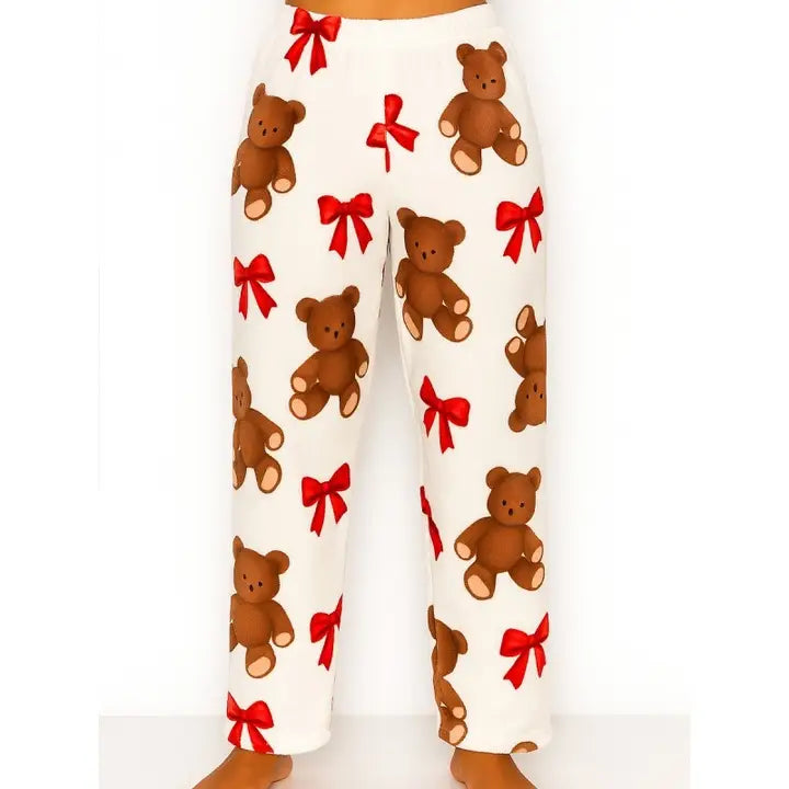 Cozy Bear & Bow Pajama Pants