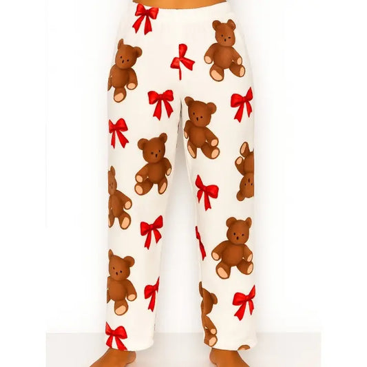 Cozy Bear & Bow Pajama Pants