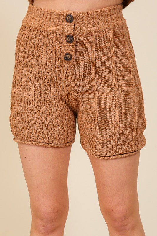 Cozy Cable Knit Lounge Shorts