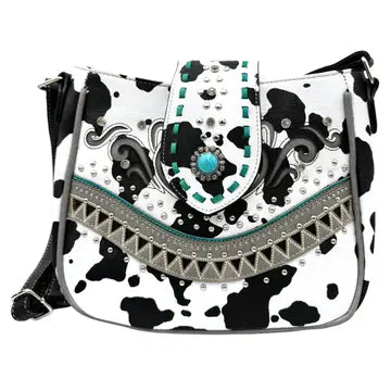 Crown Buckle Western Crossbody Bucket Bag