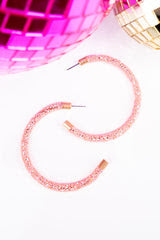 Crystal Avenue Glitter Hoop Earrings