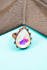 Crystal Teardrop Stretch Ring