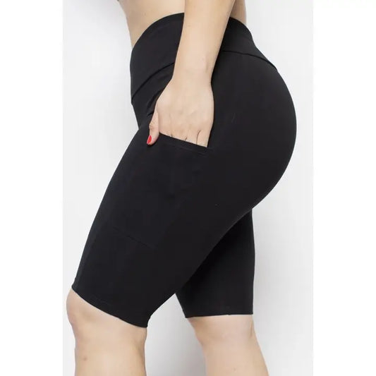 Curvy Cotton Pocket Biker Shorts
