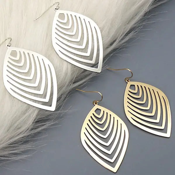 Cutout Leaf Drop Earrings