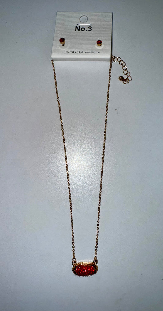 Druzy Necklace Hex Gold