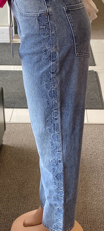 Side Detail Denim Pants