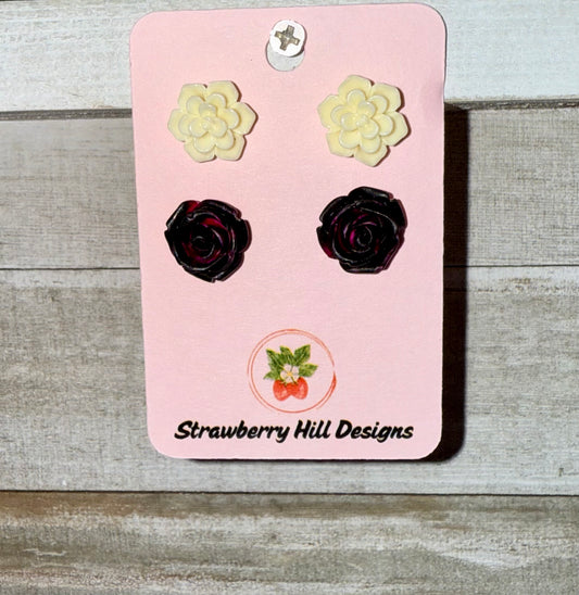 SHD Cream/Black Flowers