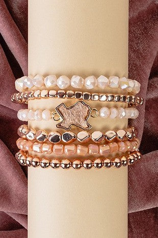 Dainty Animal Print Tx Stacked Bracelets